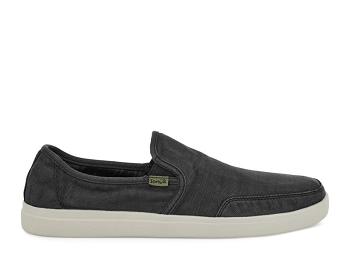 Sanuk Vagabond Slip On Sneaker Wash Vegan Men's Sidewalk Surfers Black | Canada 193WNB